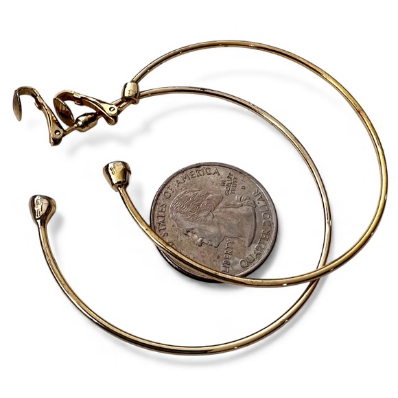 Lewis Segal of California Jewelry - Vintage Gold Flip Back Hoop Earrings